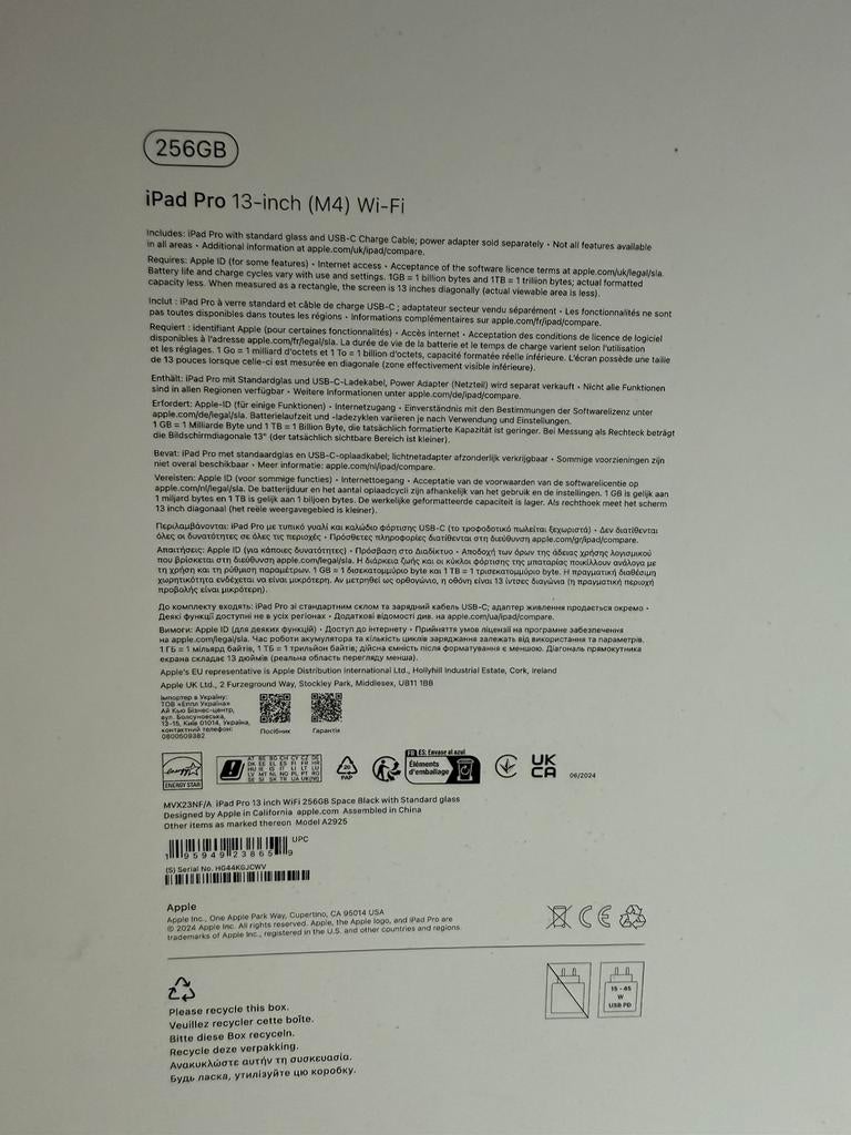 iPad pro 2024 13 pouces (M4) WI-FI 256 Go, Enlèvement ou Envoi, 13 pouces ou plus, Comme neuf, Apple iPad Pro