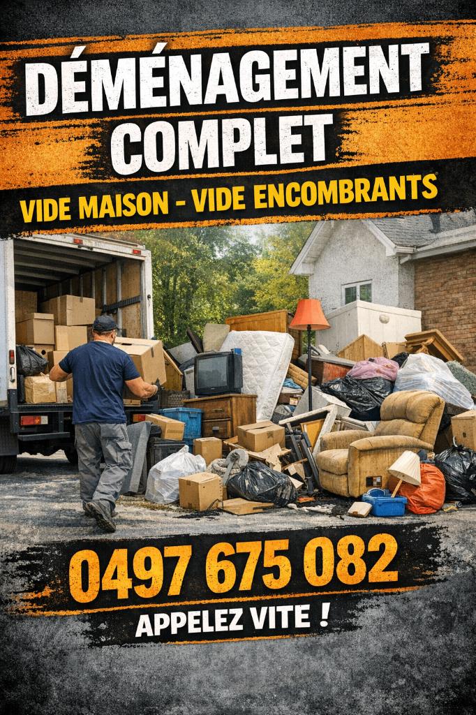 Déménagement complet transporter vide maison, Ophalen