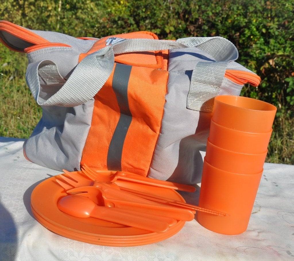 sac pic nique isotherme avec vaisselle, Enlèvement ou Envoi, Utilisé
