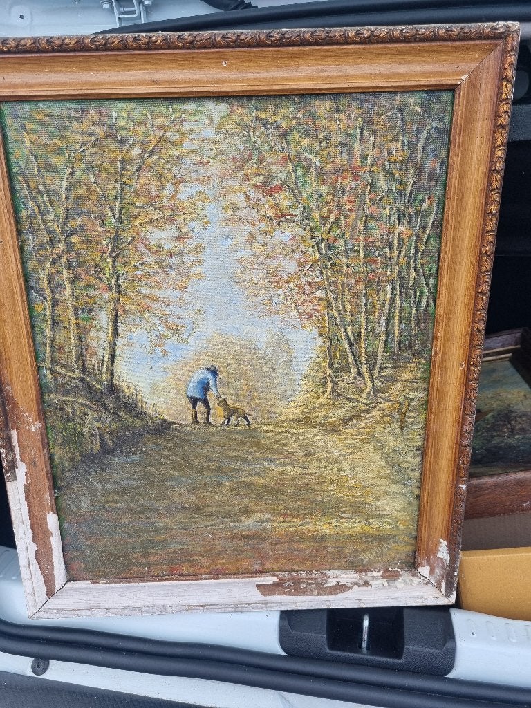 PEINTURE A L HUILE, Antiquités & Art, Art | Peinture | Classique, Enlèvement, Signé, Peinture à l'huile, Paysage