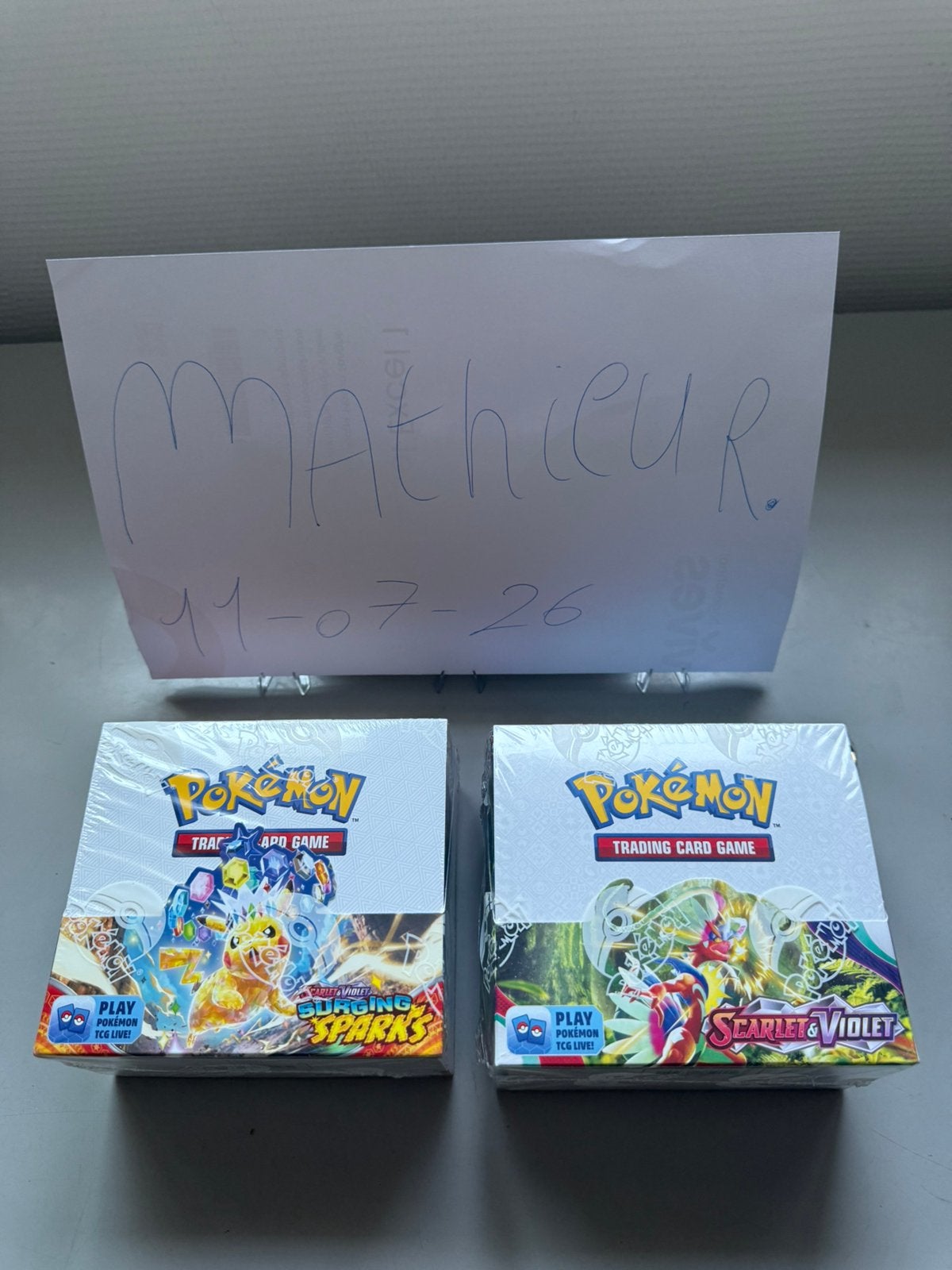 Pokemon Booster Boxes Surging Spark + Scarlet & Violet, Ophalen, Zo goed als nieuw, Booster