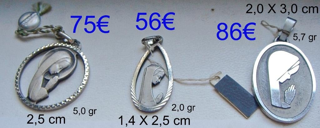 Pendentif / médaille (ajourée ou pleine) Vierge Marie argent, Handtassen en Accessoires, Kettinghangers, Nieuw, Zilver, Zilver