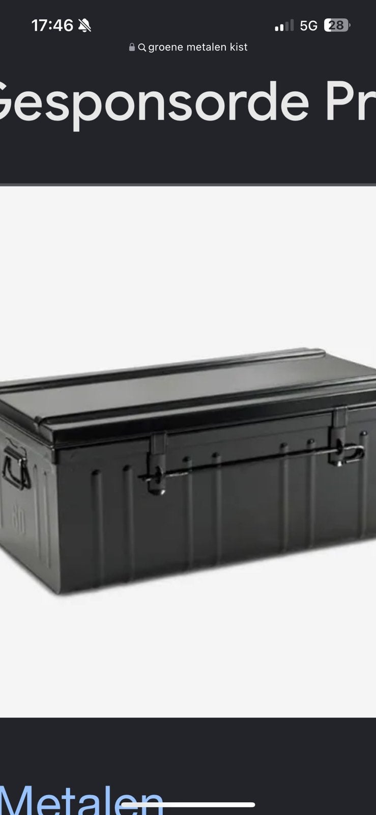 Metalen kist, Ophalen, Gebruikt