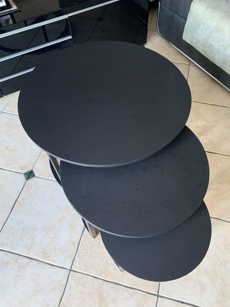 Triptyque tables gigogne "neuves", Enlèvement ou Envoi, Comme neuf, Rond, Pin