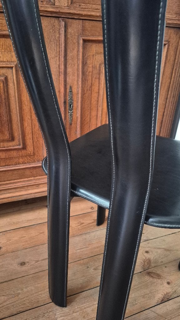 Chaise Regia vintage, Maison & Meubles, Enlèvement, Utilisé, Noir, Cuir