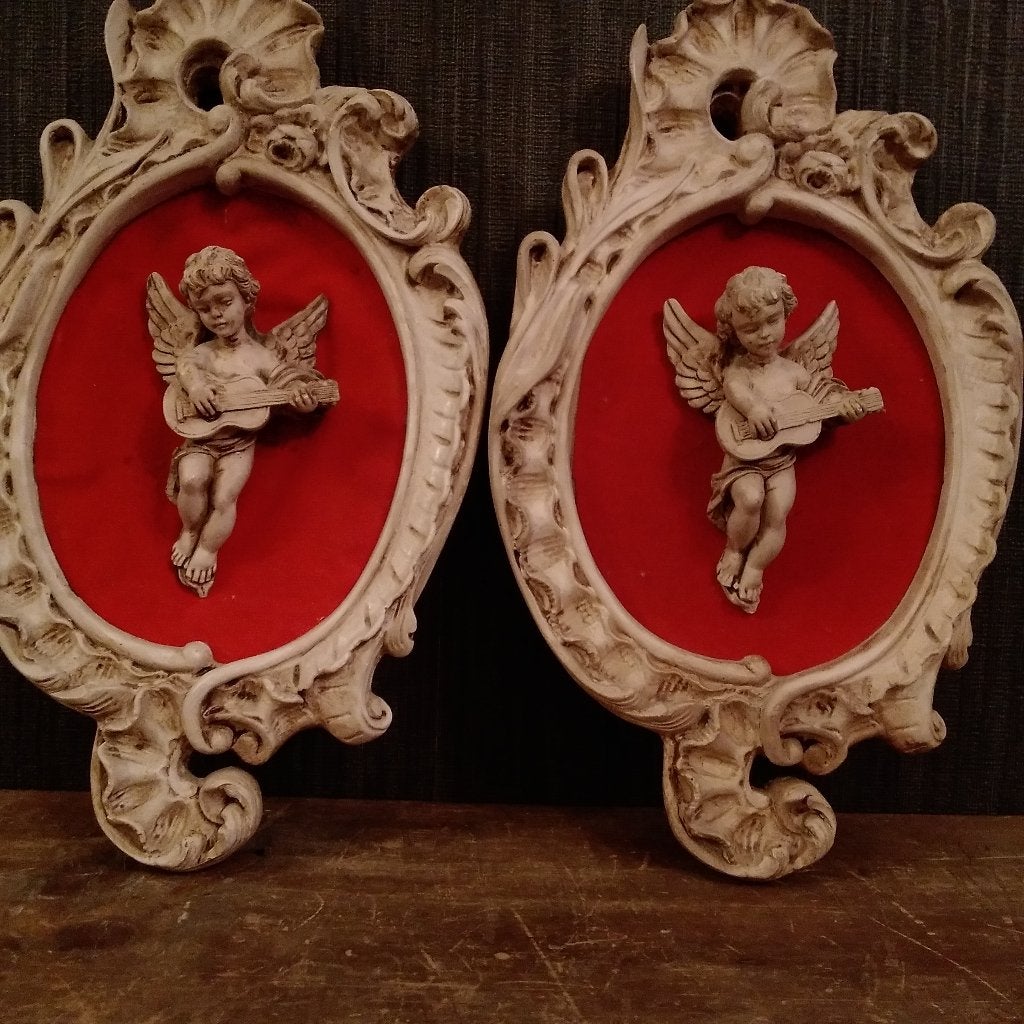 Plâtre vintage dans des cadres en plâtre. Shabby chic, Antiquités & Art, Envoi