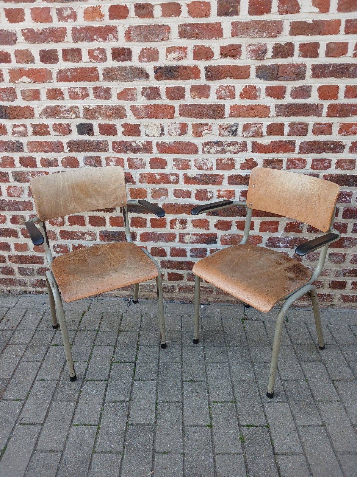 Vintage schoolstoelen, Enlèvement ou Envoi, Métal