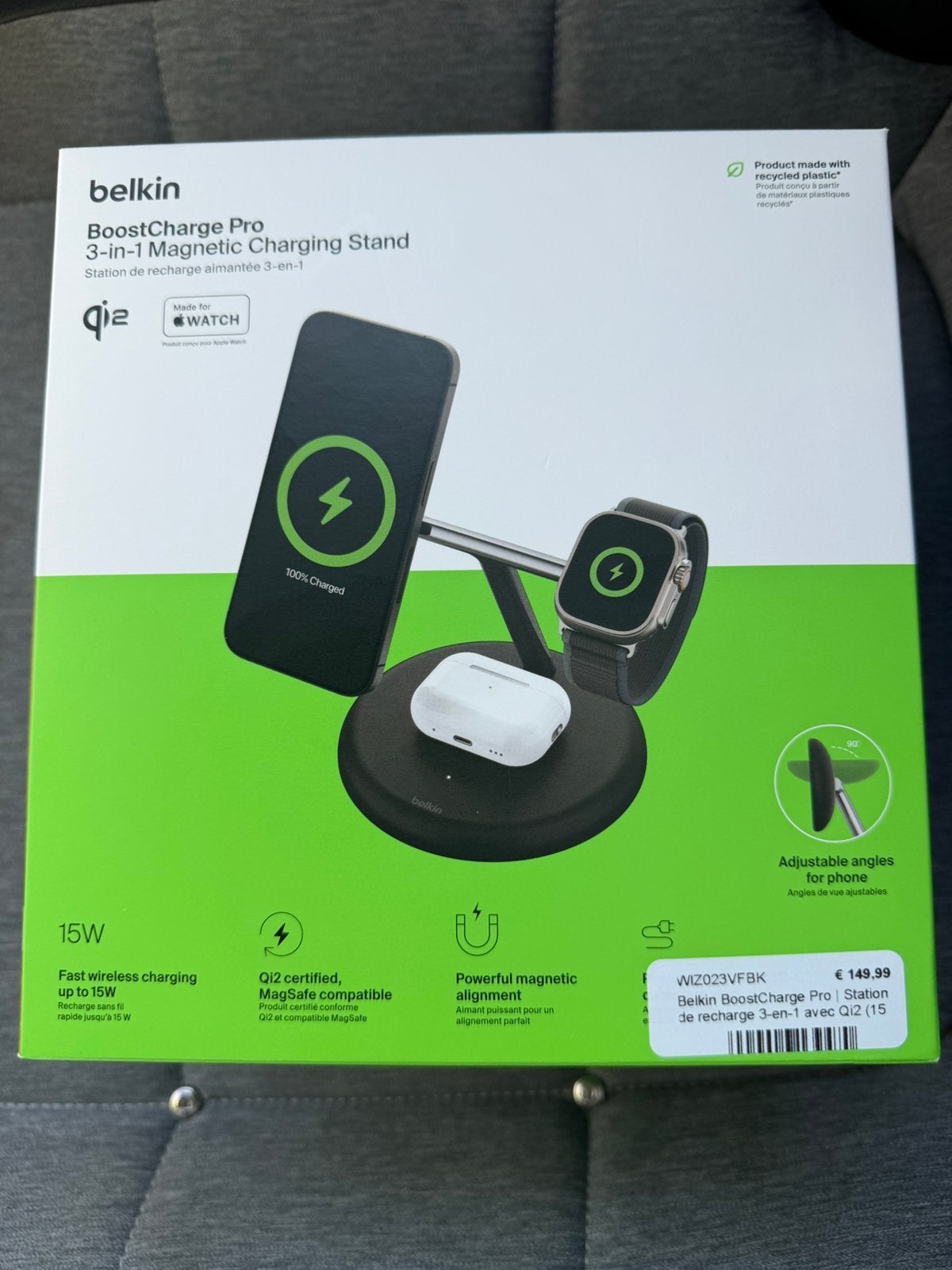 Sation 3 en 1 Belkin Mag safe sous scellé, Informatique & Logiciels, Enlèvement ou Envoi, Neuf