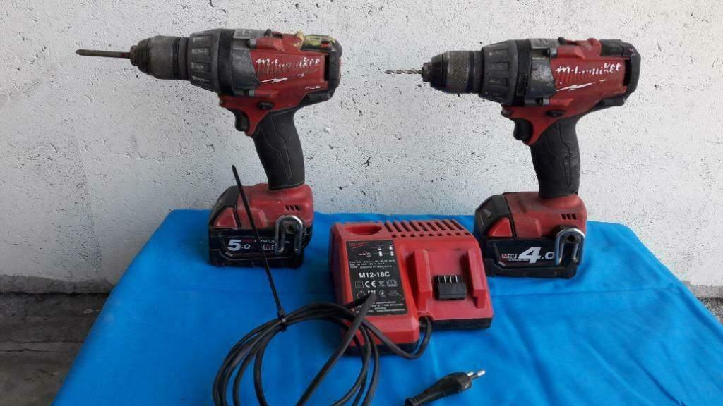 2 Milwaukee M18 Boormachine, Enlèvement, Utilisé, Perceuse, 600 watts ou plus
