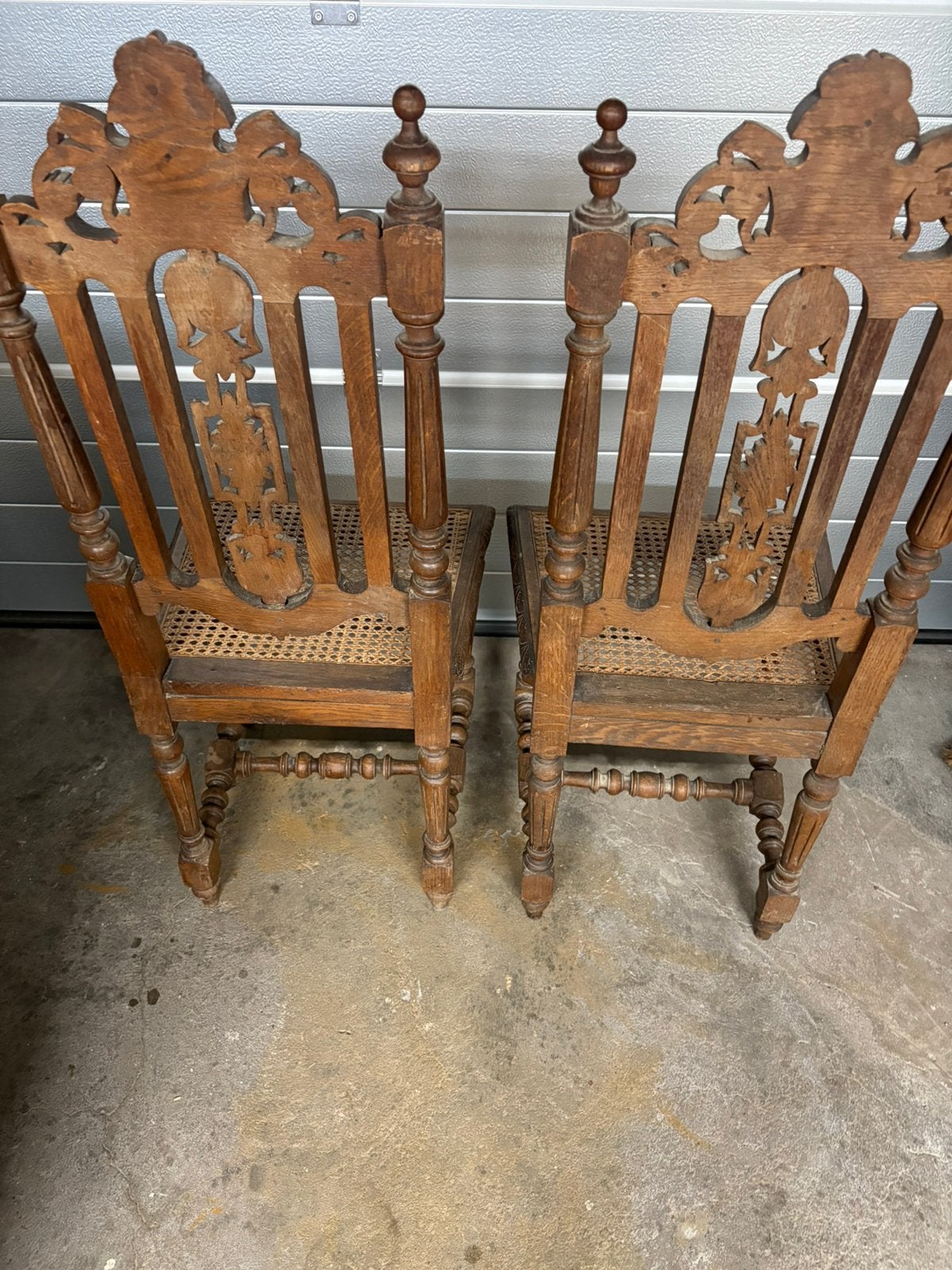 6 chaises en bois sculptés, Maison & Meubles, Enlèvement, Bois