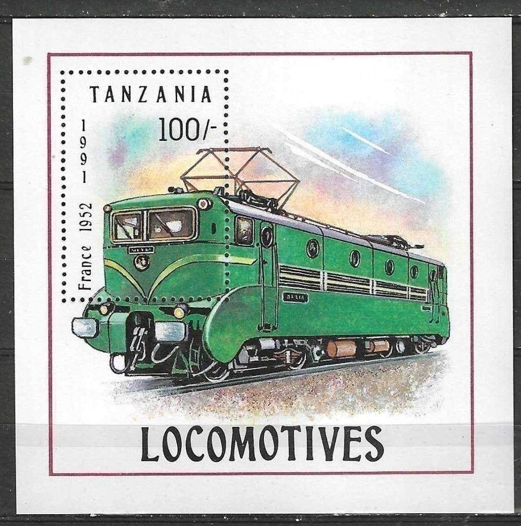 Tanzanie 1991 - Bloc 140 d'Yvert - Locomotive - France (PF), Envoi, Tanzanie, Non oblitéré