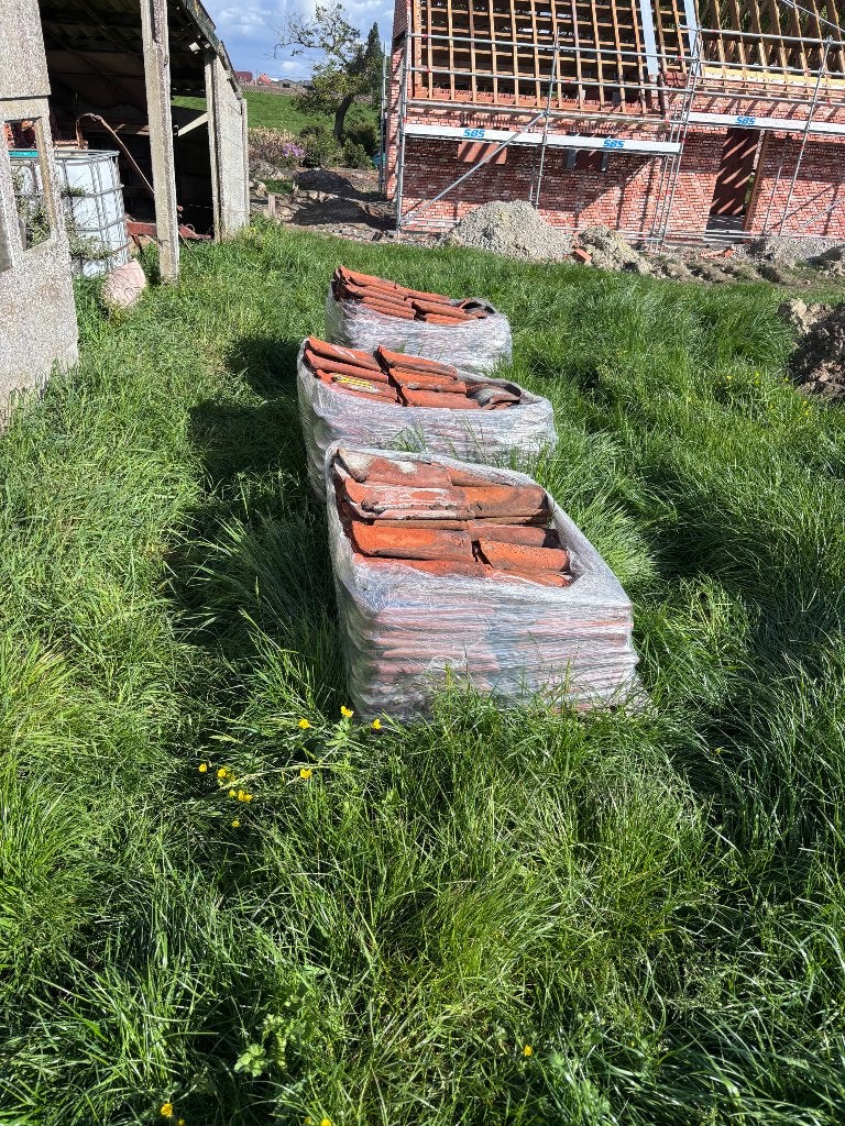 Rode boomse pannen + rode boomse nokpannen, Doe-het-zelf en Bouw, Dakpannen en Dakbedekking, Ophalen, Gebruikt, Steen of Klei