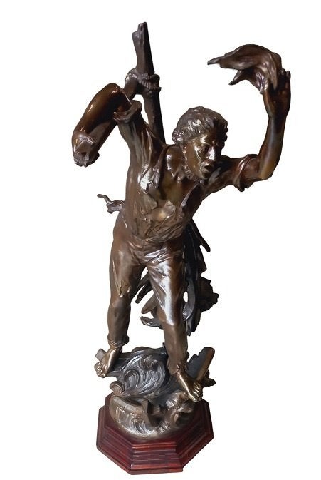 zeer groot beeld van X. Raphanel., Antiek en Kunst, Ophalen, Metaal, Beeld