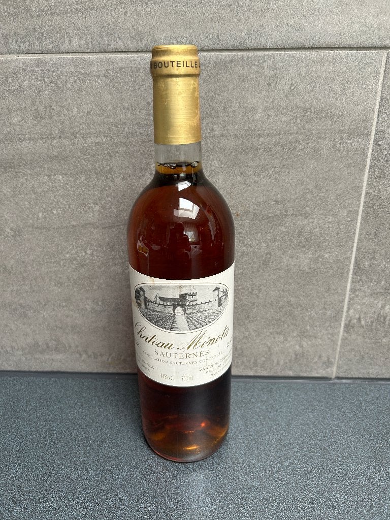 1 bouteille de Sauternes Chateau Menota 2002, Collections, Enlèvement ou Envoi, Neuf, Pleine