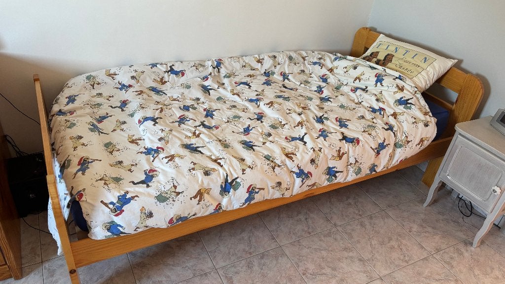 Lit une personne, Maison & Meubles, 90 cm, Enlèvement ou Envoi, Beige, Classique