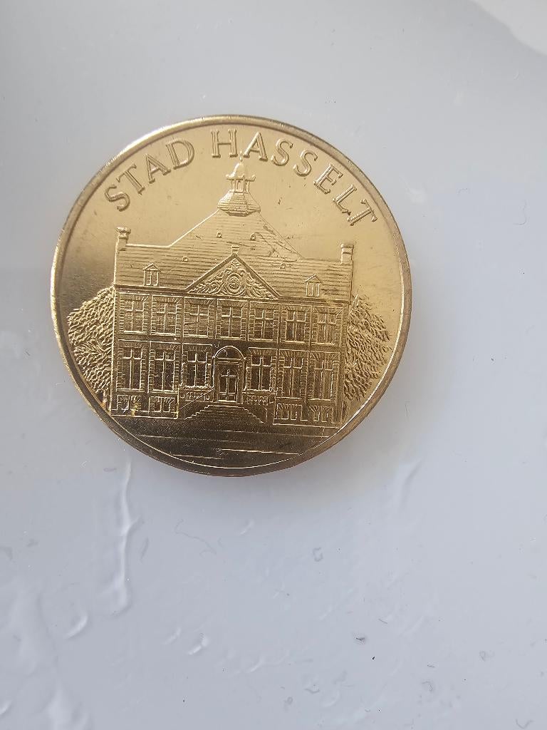 België, Token he, Hasselt,, Postzegels en Munten, Munten | België, Ophalen of Verzenden, Goud, Losse munt, Goud