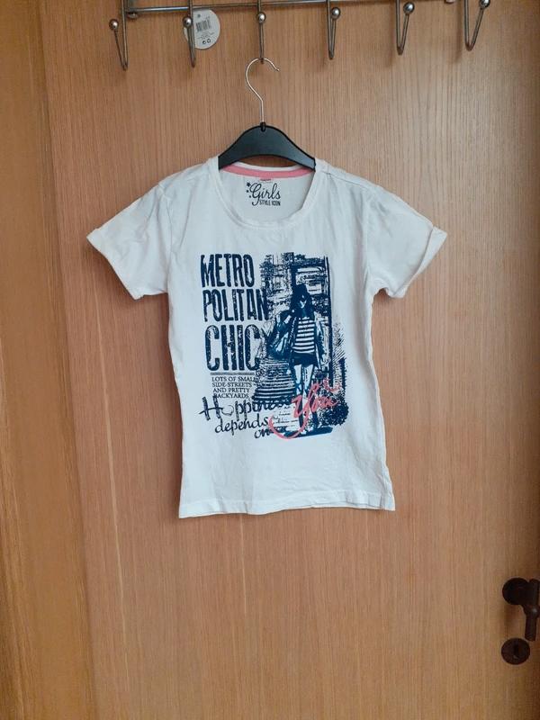 T-shirt blanc 9/10 ans, Sans marque, Enlèvement ou Envoi, Chemise ou À manches longues, Utilisé