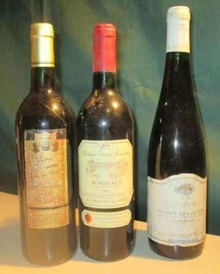 3 vieux vins rouges français - 2000/2002/2008, Enlèvement ou Envoi, Pleine, Comme neuf, Vin rouge