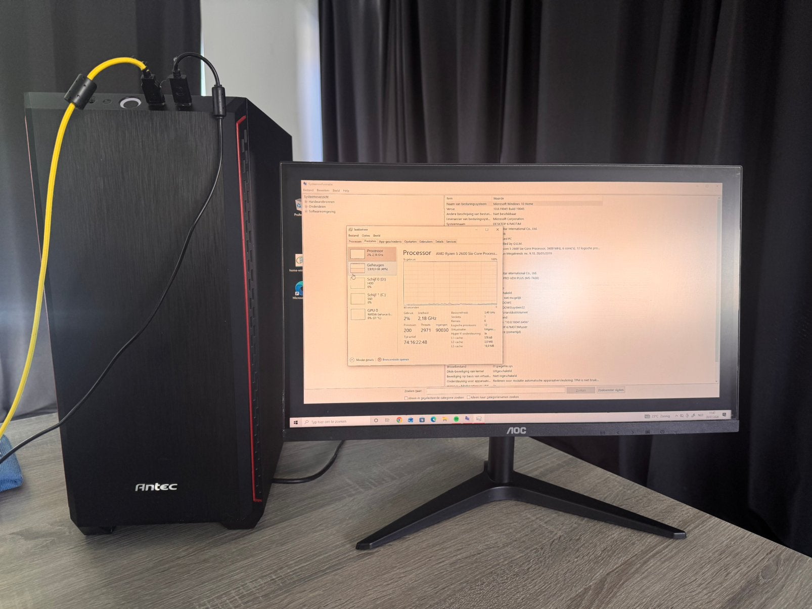 Game computer AMD Ryzen 5 2600, Informatique & Logiciels, Enlèvement, Comme neuf, 8 GB, HDD