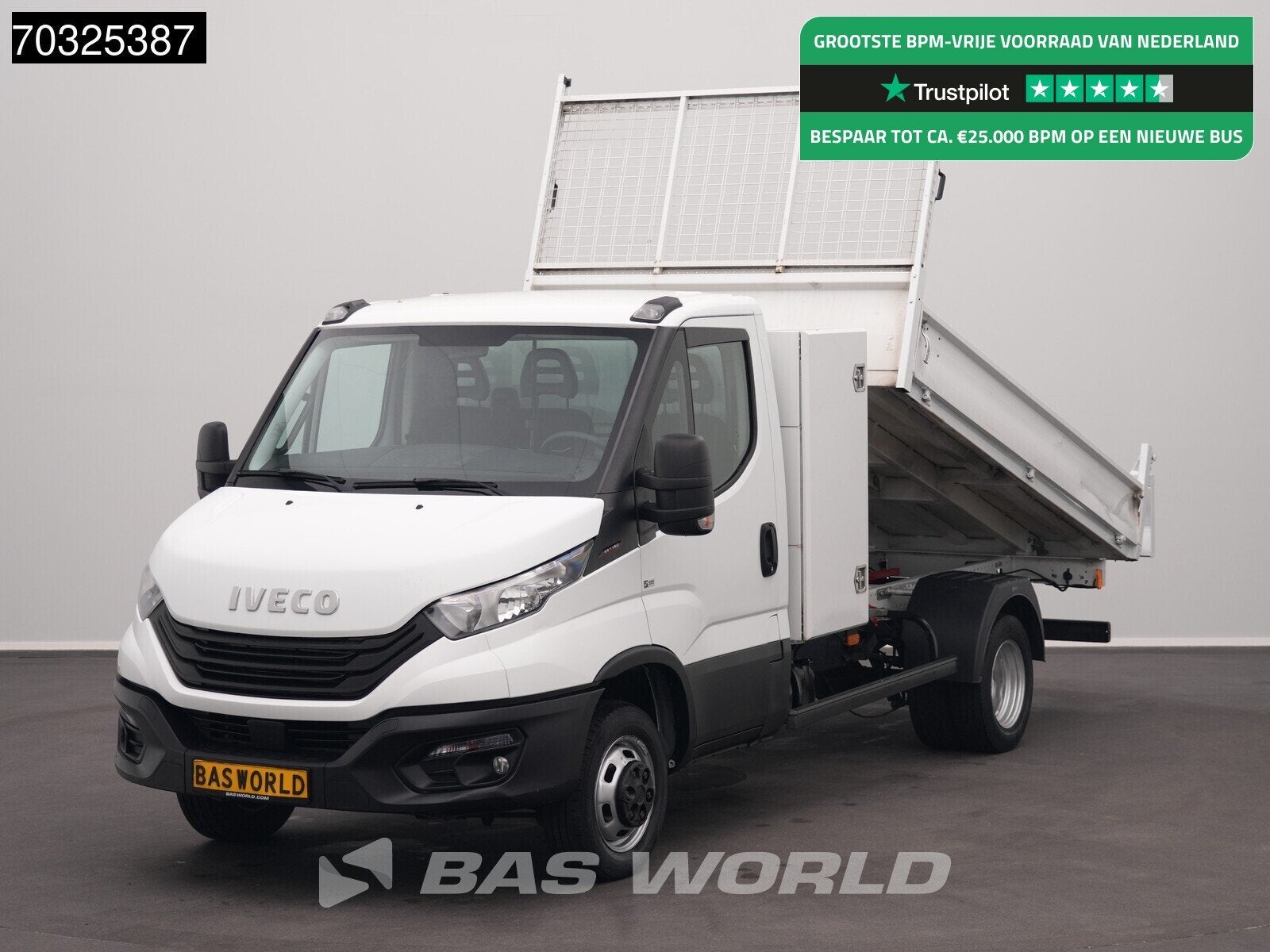 Iveco Daily 35C16 3.0L Kipper Dubbellucht 3,5t Trekhaak Navi, Auto's, 3010 kg, Stof, Gebruikt, Euro 6