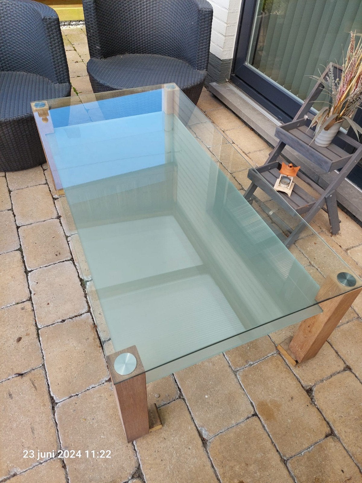 Table basse en verre, Maison & Meubles, Enlèvement, Comme neuf