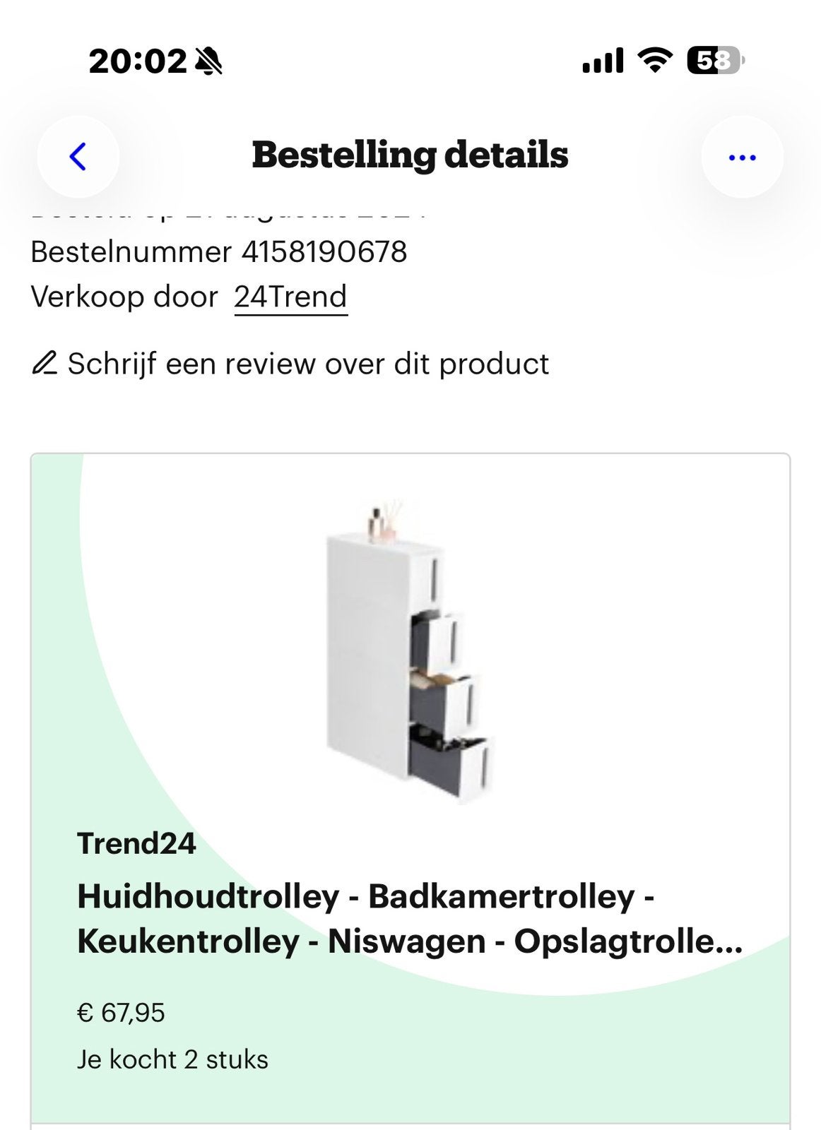 Trolley op wieltjes, Ophalen, Zo goed als nieuw