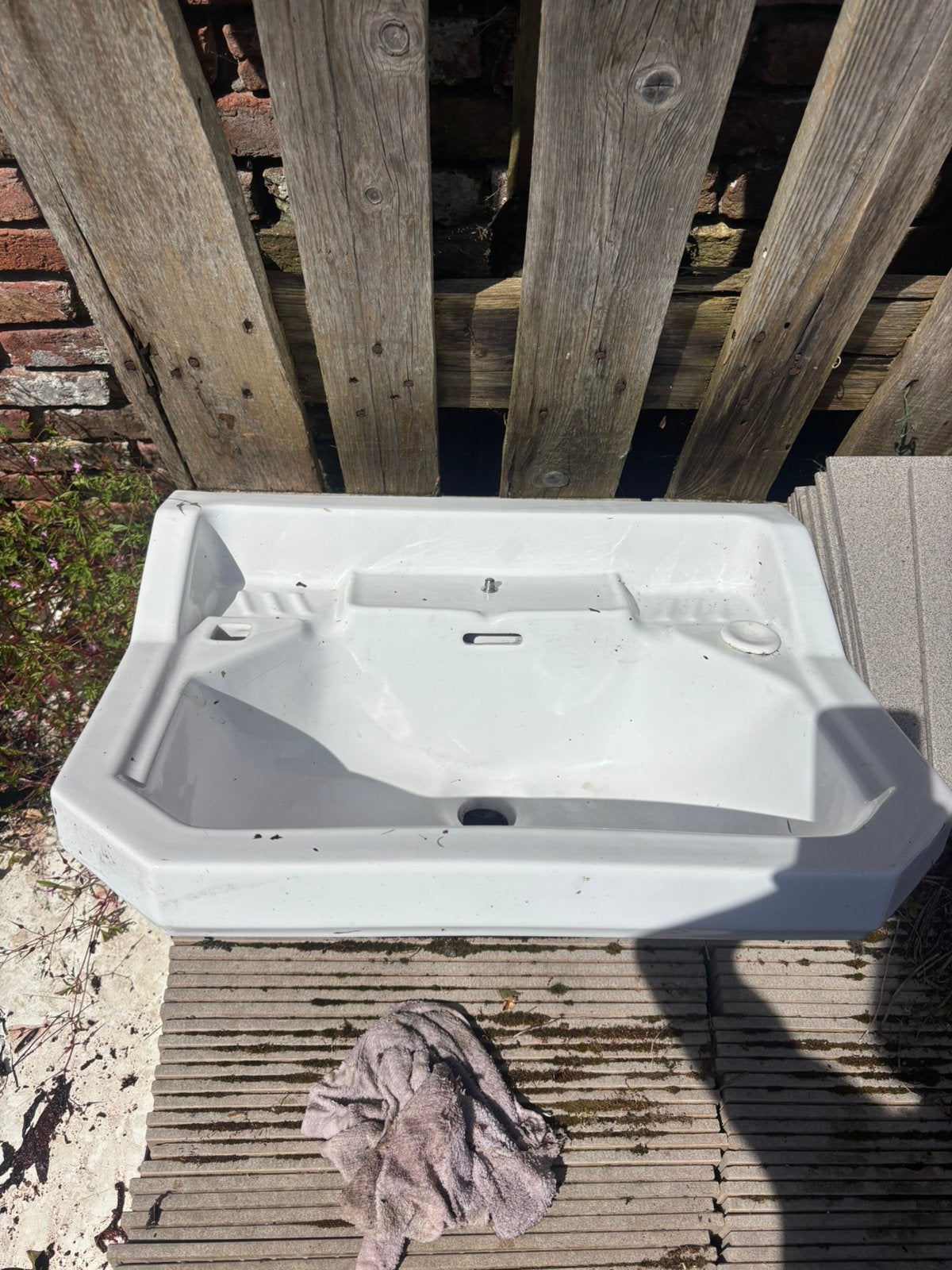 Oude/antieke wasbak van Boch uit porselein, Ophalen, Zo goed als nieuw