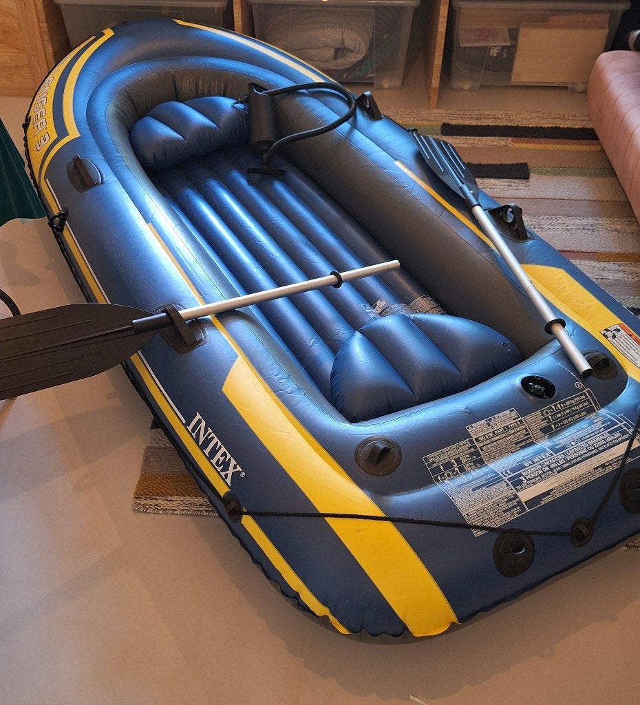Opblaasboot 3 personen, Watersport en Boten, 1 m, Rubber, Met roeispanen of peddels, Opblaasboot