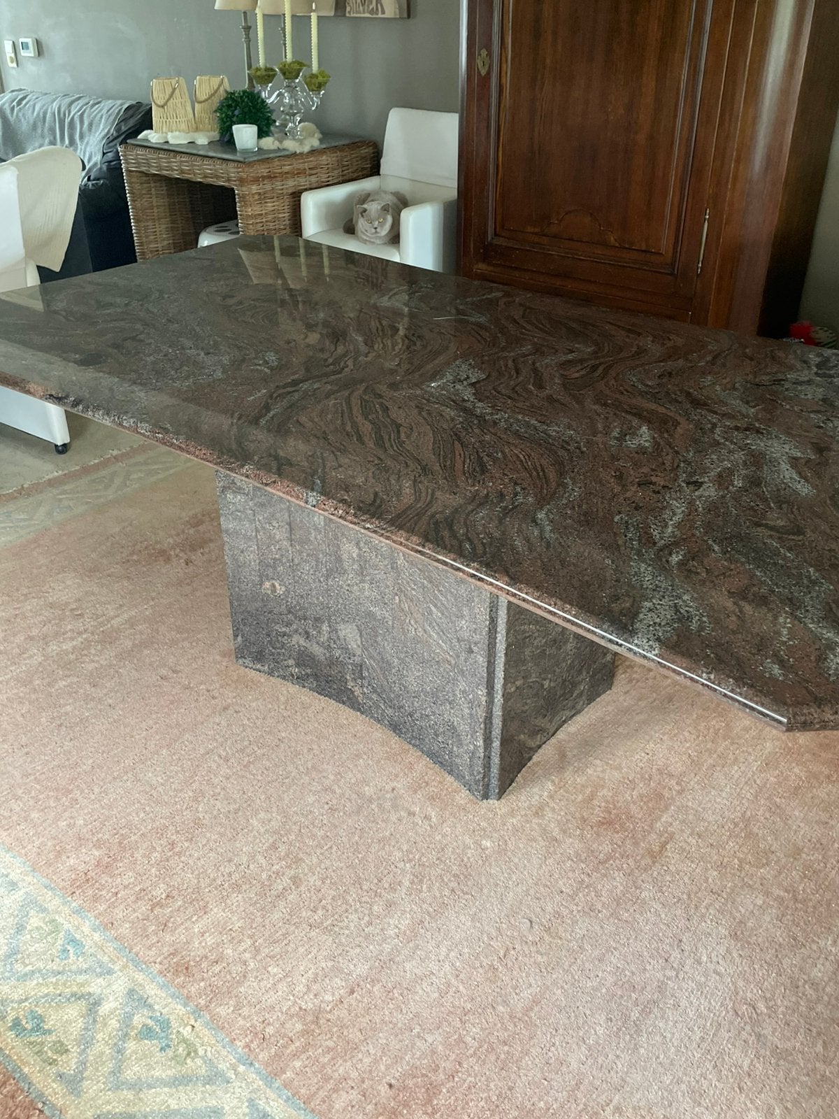 Tafel graniet, Maison & Meubles, Tables | Tables à manger, Comme neuf, Enlèvement