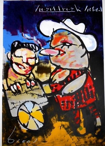 Herman Brood - "Heartbreak Hotel", Signé, Envoi, Sérigraphie