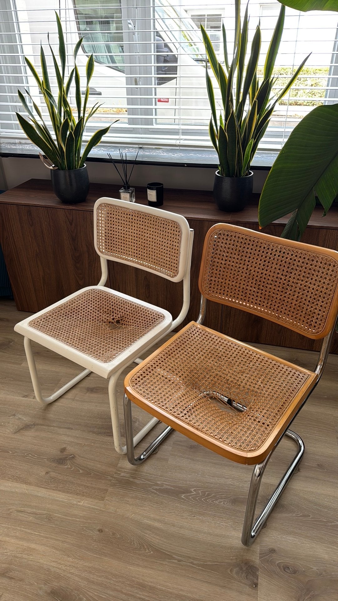 2 Vintage rotan stoelen, Ophalen, Gebruikt