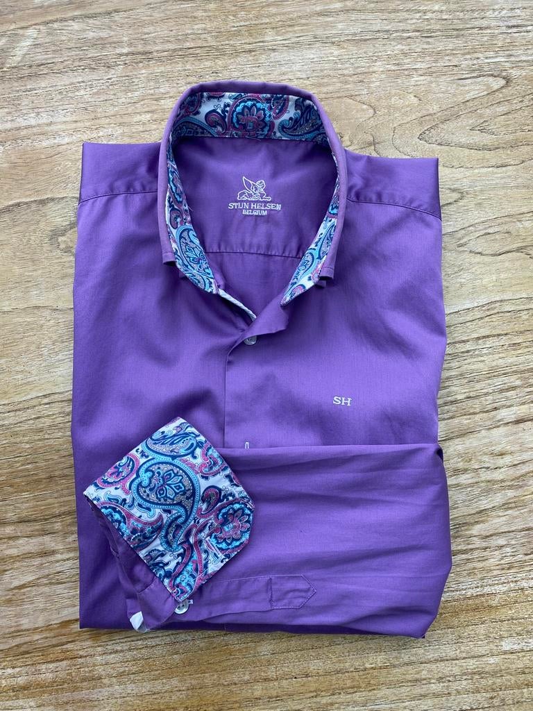 Hemd Stijn Helsen, Kleding | Heren, Ophalen of Verzenden, Gedragen, Paars