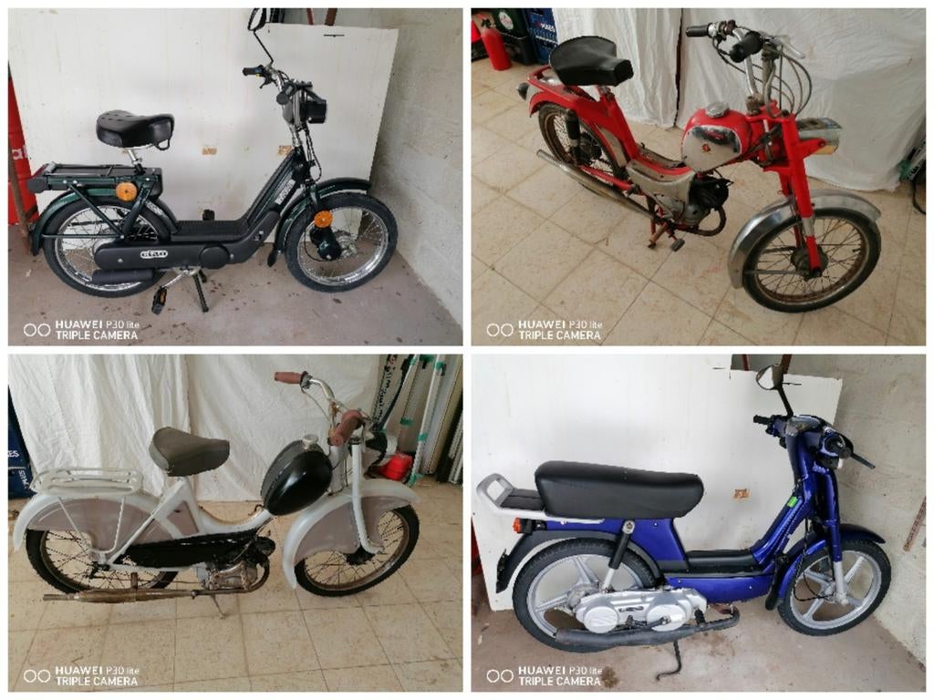 Plusieurs ancêtres mobylettes, Enlèvement, Piaggio