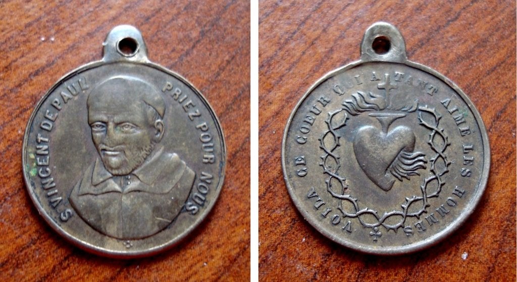 Medaille Vincent de Paul priez pour nous, Collections, Envoi, Utilisé, Autres types, Christianisme | Catholique