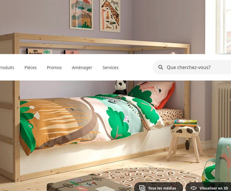 Lit IKEA KURA neuf emballé – 2 cartons scellés –jamais monté, Enlèvement, Neuf, Lit mi-hauteur mezzanine