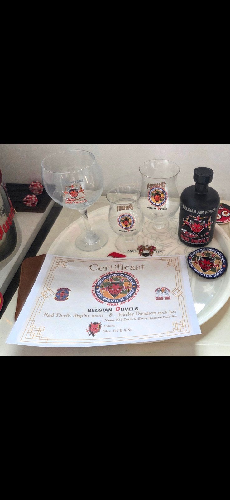 duvel en Gin glas Belgian Red Devils, Ophalen of Verzenden