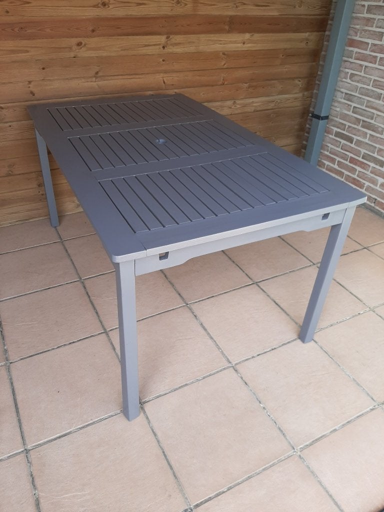 houten tuintafel 150 cm lang en 90 cm breed, Jardin & Terrasse, Tables de jardin, Enlèvement, Comme neuf, Rectangulaire, Bois