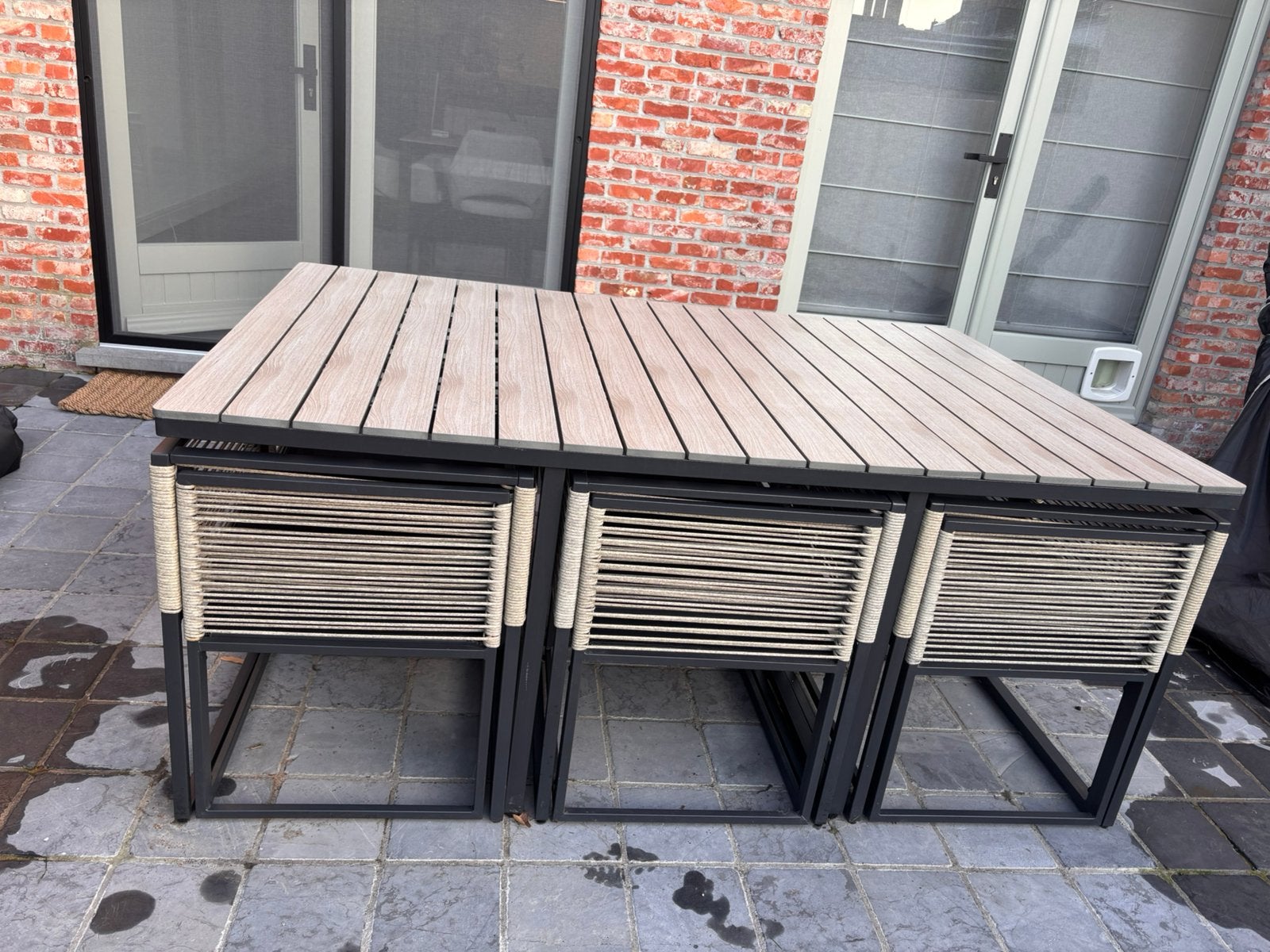 Complete Tuinset ‘Monaco’ - 10 stoelen & bijhorende kussens, Huis en Inrichting, Ophalen, Gebruikt, 190 cm of minder, 120 cm