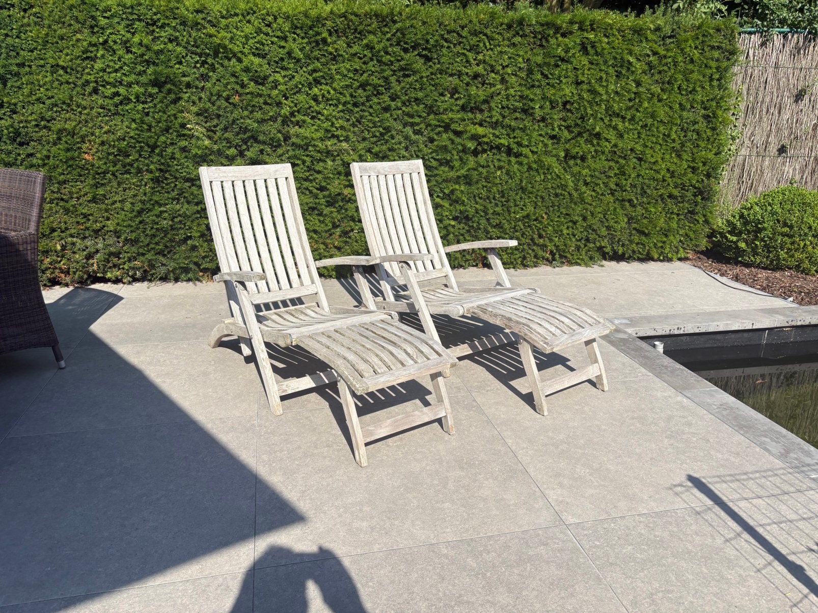 Longschair, Tuin en Terras, Ophalen, Gebruikt, Teakhout, Verstelbaar