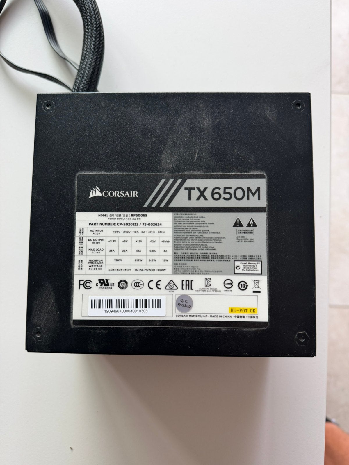 Corsair 650w PSU TX650M, Computers en Software, Interne voedingen, Ophalen, Gebruikt