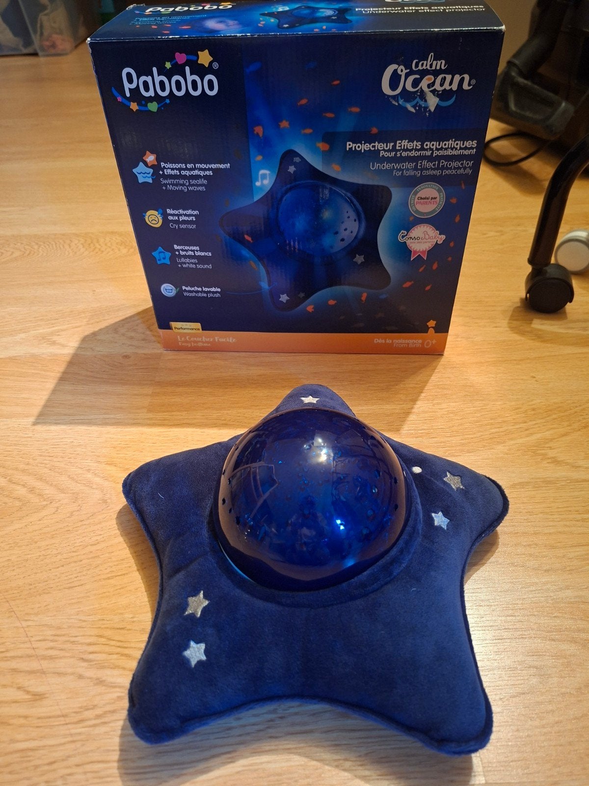 Pabobo nachtlamp met geluid en lichtprojectie, Ophalen, Met geluid