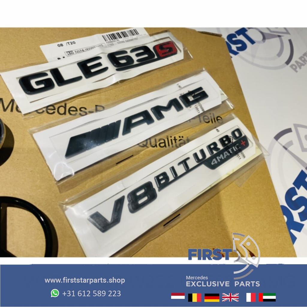 V167 C167 GLE63 4MATIC+ STER AMG LOGO SET ZWART EMBLEMEN SET