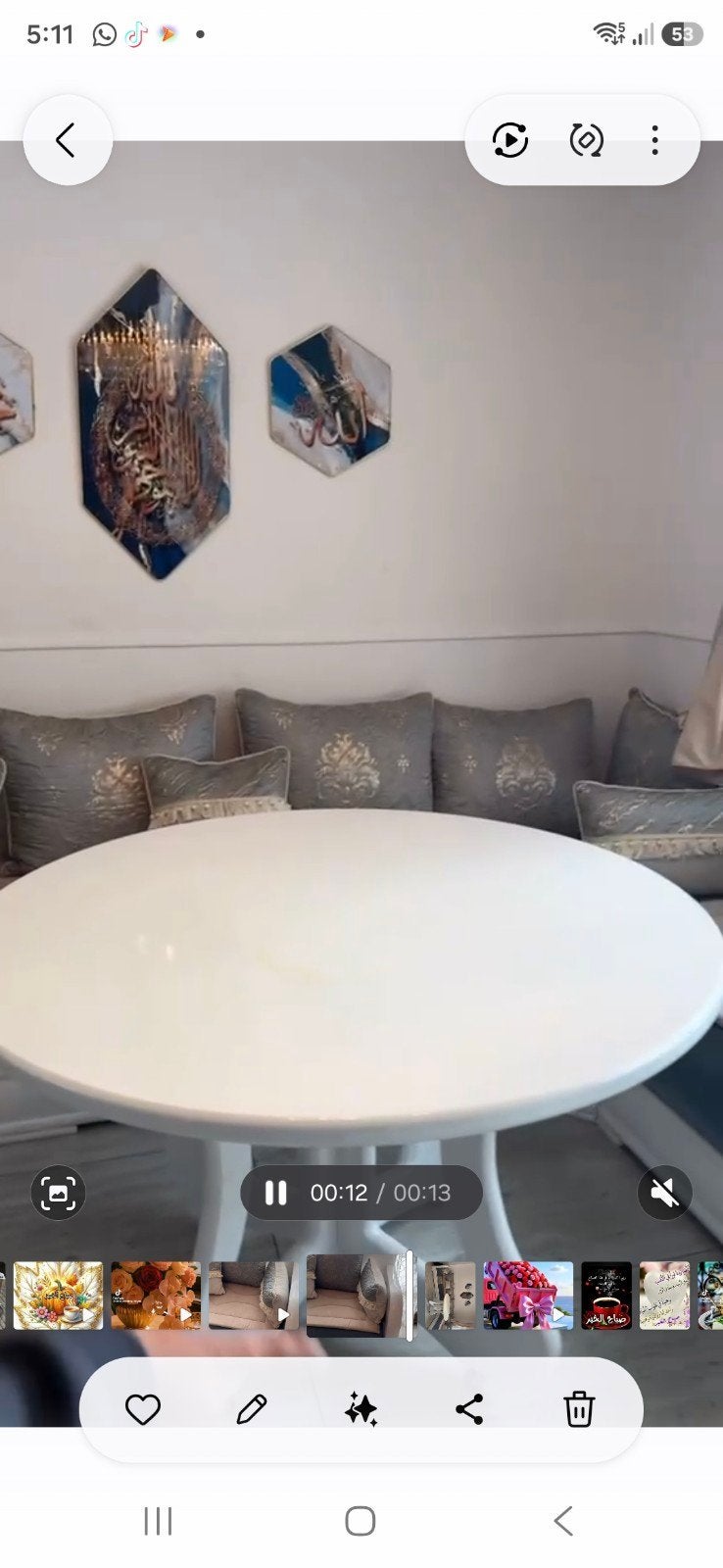 salon marocain  blanc  avec table, Maison & Meubles, Enlèvement ou Envoi, Comme neuf