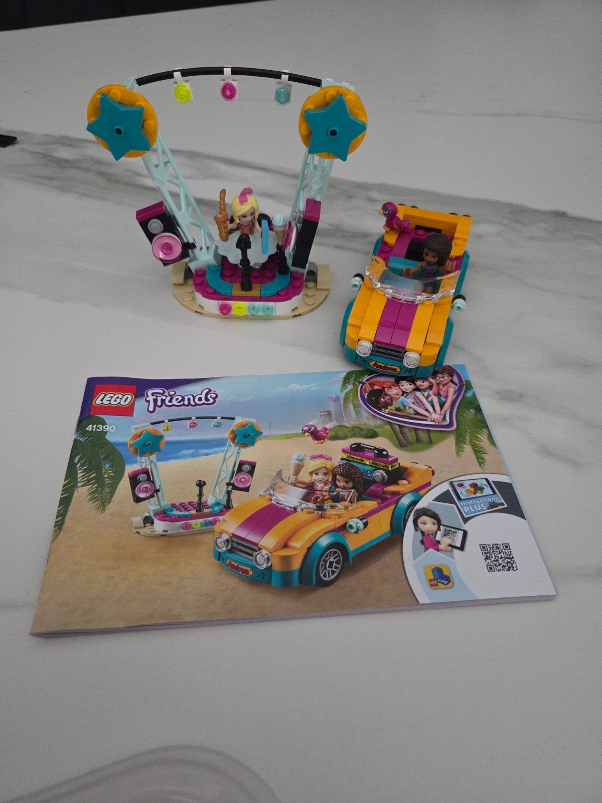 lego friends andrea's auto en podium 41390, Ophalen, Compleet, Lego, Friends