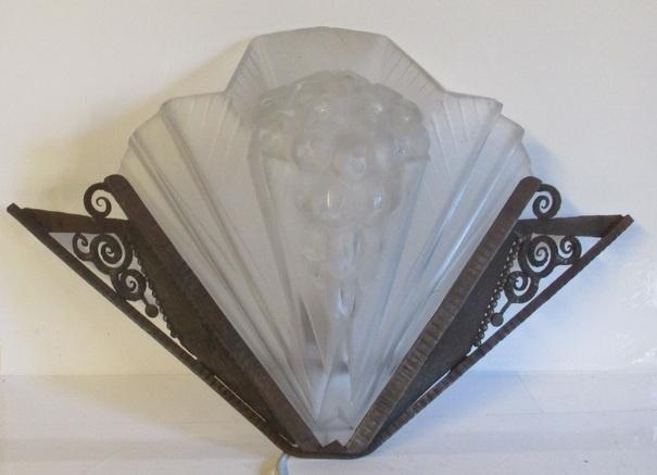 uitzonderlijke art deco muurlamp applique Petitot France, Verzenden