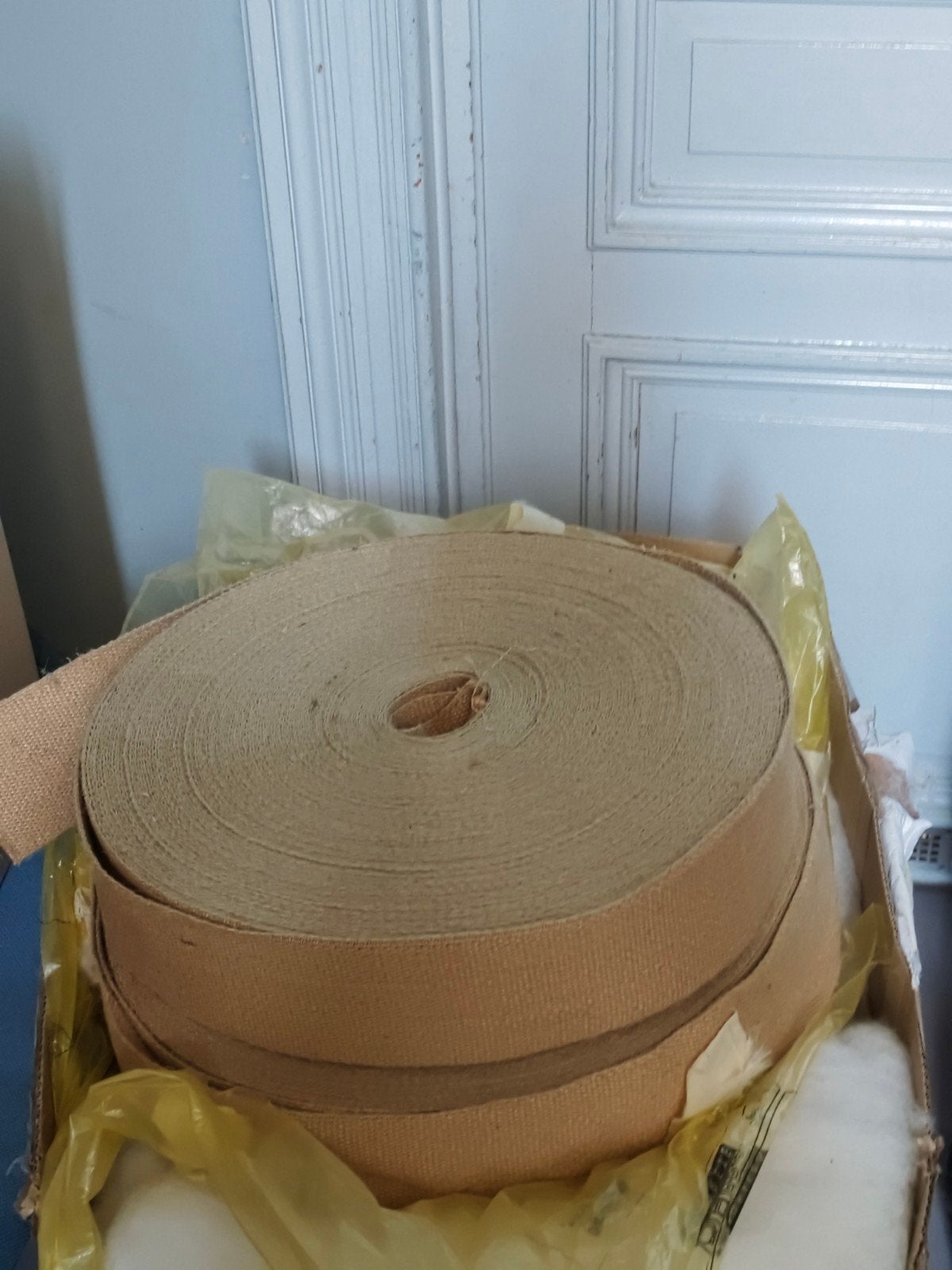 Lot de rouleaux de sangle en jute pour tapissier / fauteuil