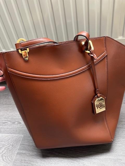 Mooie grote handtas Ralph Lauren - Cognac, Enlèvement, Comme neuf, Brun, Sac à main