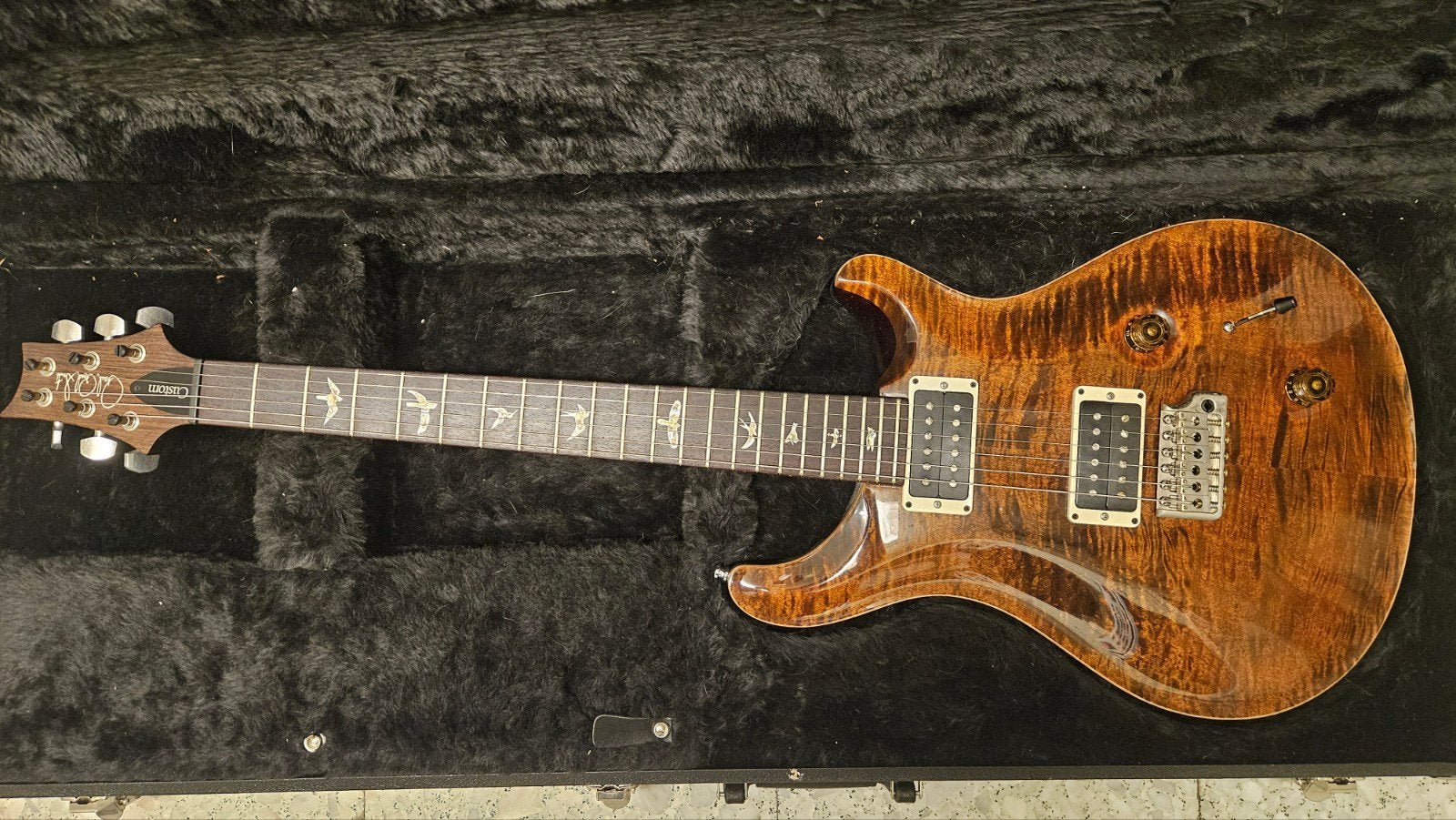 PRS custom Orange Tiger + tremelno system, Muziek en Instrumenten, Snaarinstrumenten | Gitaren | Elektrisch, Ophalen, Gebruikt