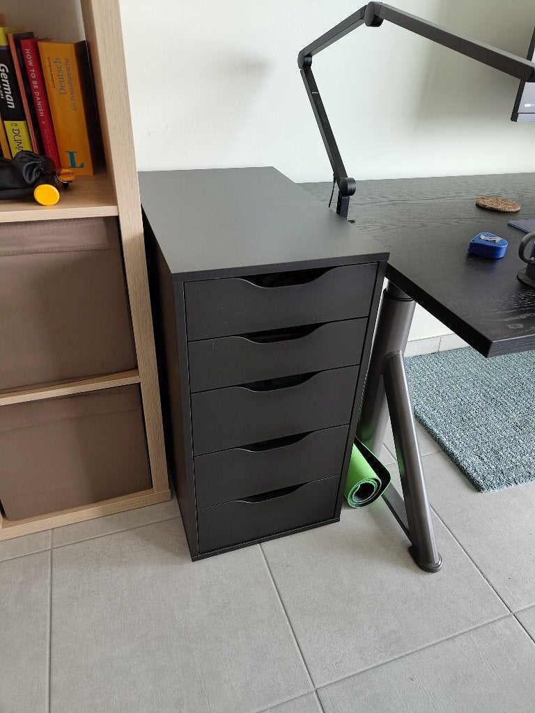 Ikea ALEX ladeblok, donkergrijs, 36x70 cm, Ophalen, Minder dan 50 cm, 5 laden of meer, Zo goed als nieuw
