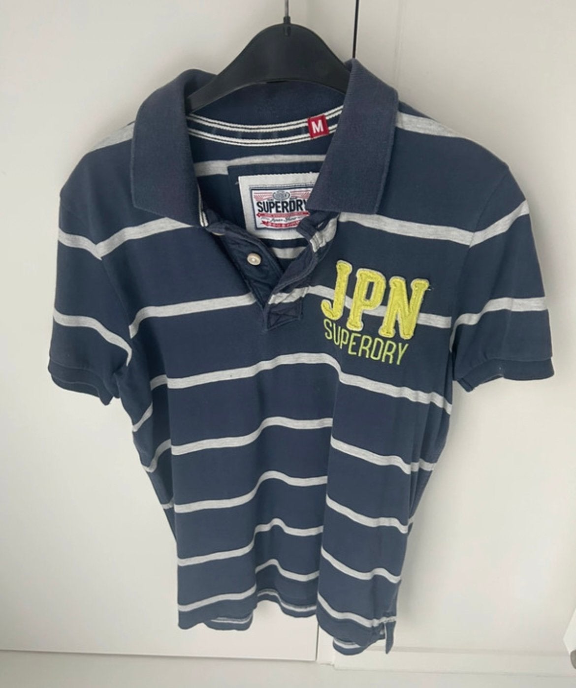 Gestreepte polo man - Superdry - medium, Enlèvement ou Envoi, Comme neuf, Taille 48/50 (M), Bleu